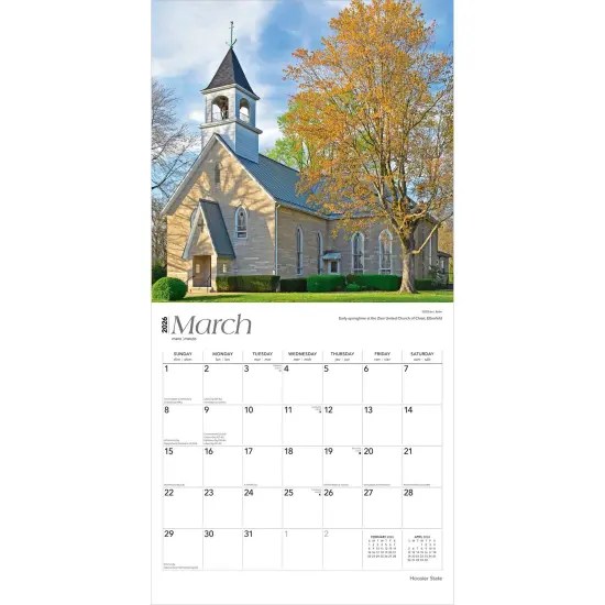 Hoosier State | Indiana Places | 2026 12 x 24 Inch (Hanging) Monthly Square Wall Calendar | Plastic-Free {3}