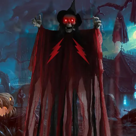 80" Sound & Touch Sensor Halloween Hanging Screaming Ghost Decorations {1}