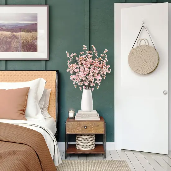 4Pack Artificial Cherry Blossom Flowers 39.3in Faux Cherry Blossom Branches Cherry Blossom Decor Silk Peach Faux Flowers Spring Decor Wedding Party Home Table Vase Decor {5}