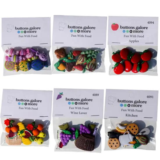 Buttons Galore 50+ Assorted Food Theme Novelty Buttons for Sewing & Crafts {2}