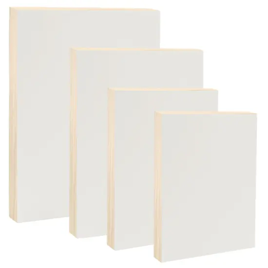 Da Vinci Pro Medium Textured Gesso Panel - 7/8" Deep - Set of 4 Medium Rectangle Wood Panels for Painting - Accepts Mediums like Canvas - For Oils, Acrylics, Mixed Media, Pastels & Drawing Sticks {1}