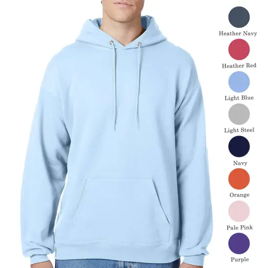 Hanes Men's Ecosmart Fleece Hooded Sweatshirt, Pullover Casual Hoodies Assorted Color Athletic cardinal {7}