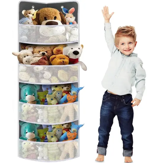 Soft Corner Shelf | Safe Hanging Organizer | Child-Friendly Wall Mount Storage | for Sundries, Toys, Stuffed Animals, Diapers | for Pantry Closet Bedroom Nursery Organization 1-Pack {2}