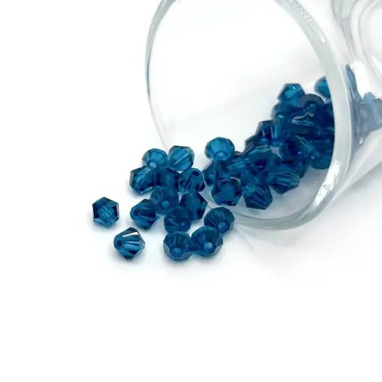 1 or 4 Strands 6x6mm Dark Blue Bicone Beads, Imitation Crystal, Grade AA {1}