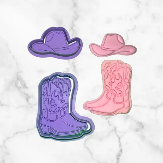 Cowboy Boot and Hat Fondant Cutter set 2 inches {1}