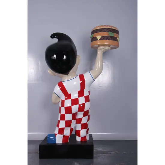 Large Boy Holding Hamburger Life Size Statue {4}