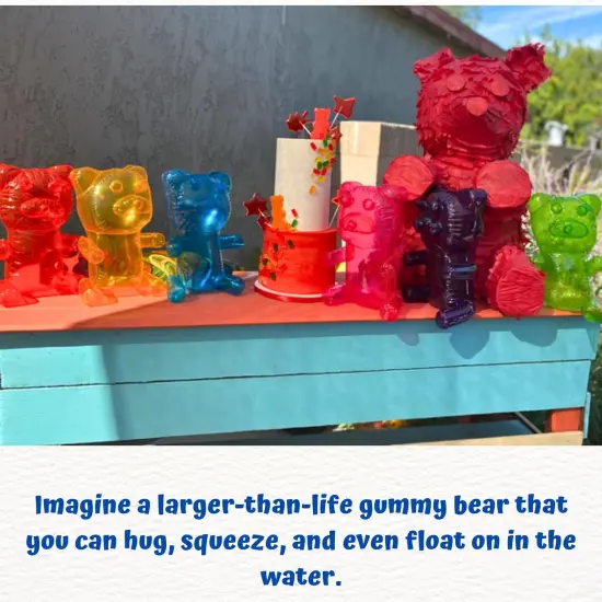 4E's Novelty 6 Pack Inflatable Gummy Bears - 12'' Large Fun Gummy Bear Party Decorations, Colorful Gummy Bear Decor, Perfect Gummy Bear Party Favors {4}