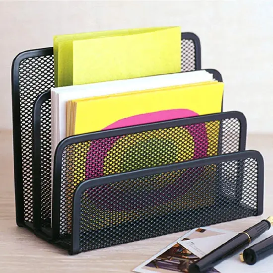 Desk Mail Organizer Small File Holders Letter Organizer Metal Mesh Document/Filing/Folders/Paper Organizer for Desktop {1}