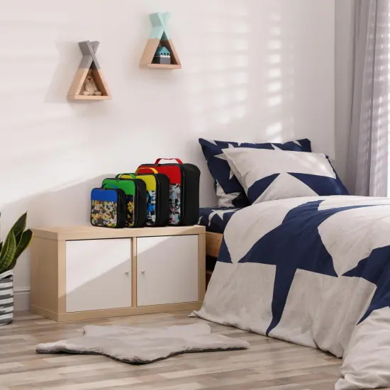 Premium Toy Storage Bags Compatible with LEGO Bricks - Set of 4 Bags With Labels, Handles & Pockets For Easy Organizing - Quality Bliss Bins for Keeping Puzzles & Board Games Stored with Ease {3}