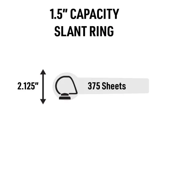AveryMagnetic Hanging Binder Rings, 3 Ring Binder, 1.5" Slant Rings, Holds 375 Sheets (77715) {3}