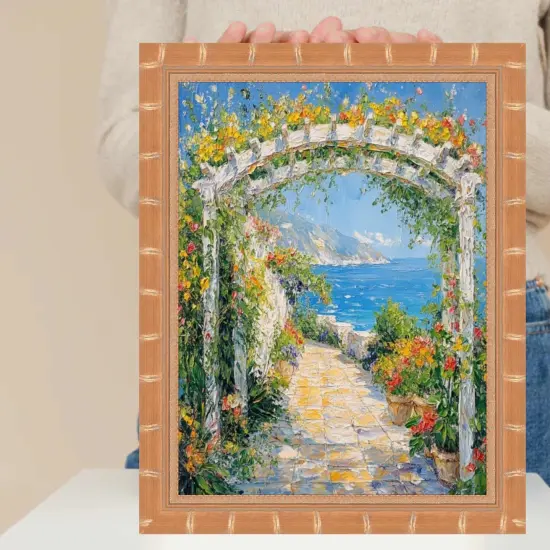 Boho Gold Bamboo Wood Picture Frame 12x18 frame {7}