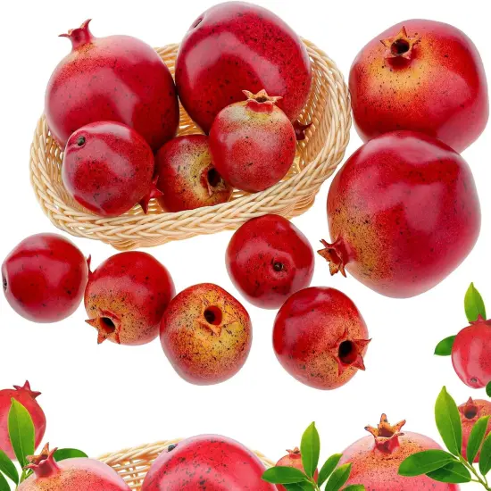 12PCS - Simulation Lifelike Fake Pomegranates Decoration Realistic {1}