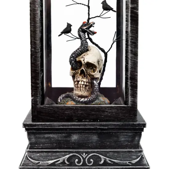 Northlight LED Lighted Skull Head, Snake and Crows Halloween Lantern - 11" - Warm White Lights Black {7}