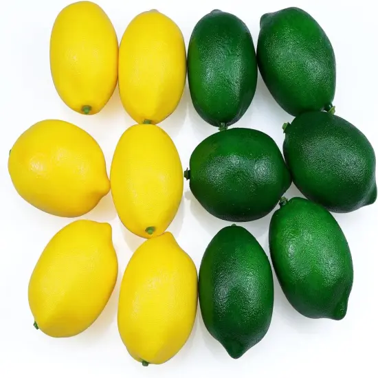 12 Pcs Fake Lemons Limes - (6 Green+6 Yellow) {2}
