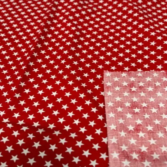 1 Yard Star Print Poly Cotton Fabric 60" Wide Soft & Durable for Apparel & Crafts Royal/White {4}