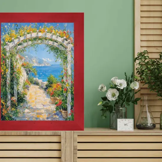 Red Burl Wood Flat Picture Frame 30x40 frame {3}