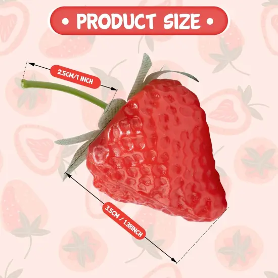 20 Pieces Artificial Strawberries Fake Strawberries Lifelike Red {2}