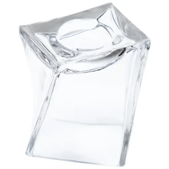 Northlight Dual Purpose Twisted Glass Candle Holder Vase - 4.25" Clear {5}