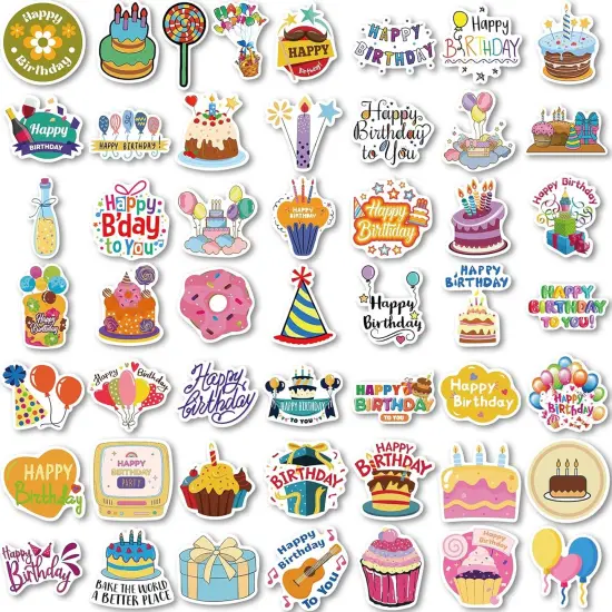 50Pcs Happy Birthday Stickers {2}