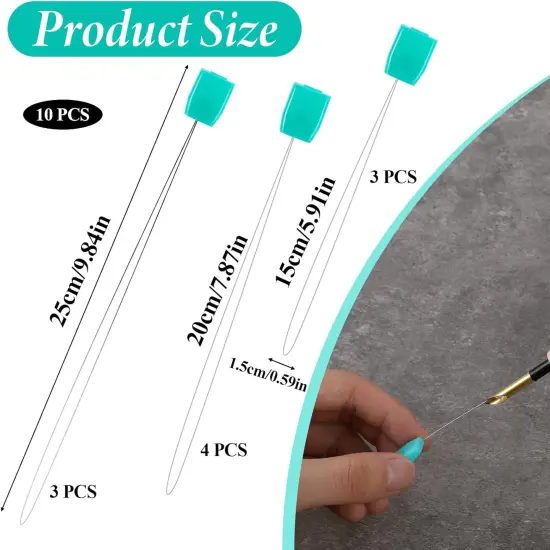 3 Lengths Needle Threaders for Punch Needles, 10 PCS Embroidery Floss Punch Needle Threader Stitching Craft Tool Needle Threader Tool for Punch Needles Cross Stitchs DIY Sewing Craft Works {2}