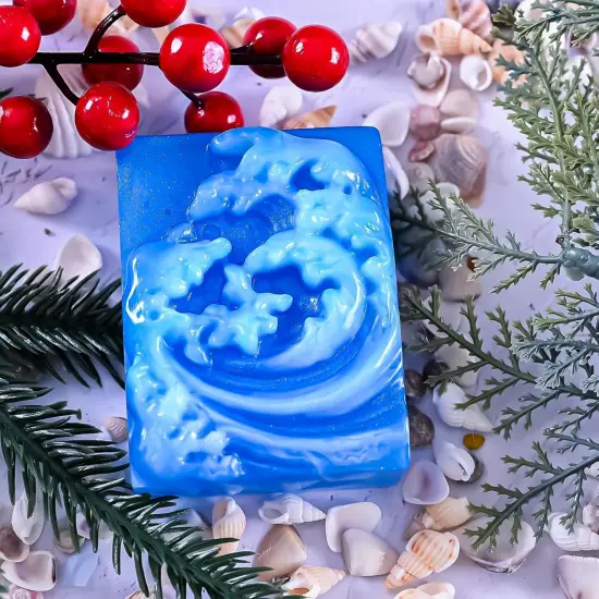 Ocean Wave Soap Molds, Sea Wave Silicone Soap Molds for Rectangle Nautical Wave Swirls Pattern Soap DIY Homemade Craft Soap Candle Making {4}