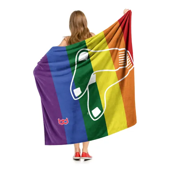 MLB Pride Series Silk Touch Sherpa Throw Blanket 50&times;60 Inches Boston red sox {2}