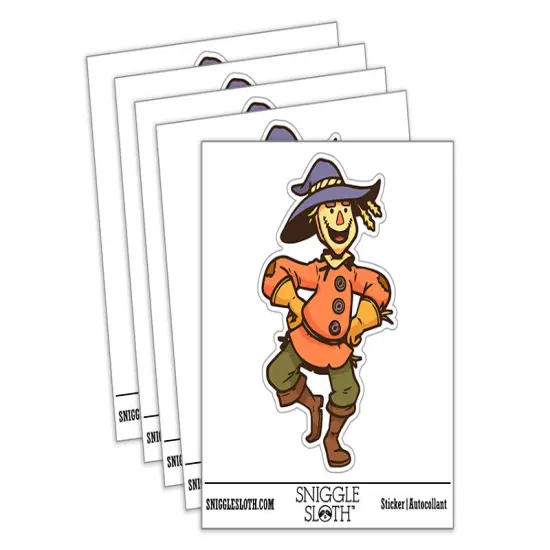 Water Bottle Sticker Set Silly Dancing Scarecrow Man Cute Waterproof Vinyl Stickers Pack Decal, Skateboard, Laptop, Car, Window, Bumper - 5 Pack {2}