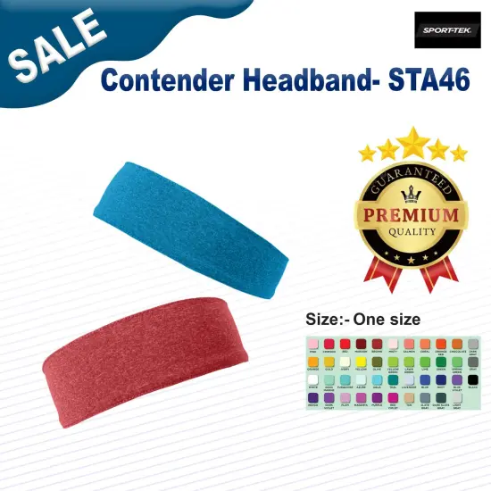 Sport-Tek&reg; Contender Headband Scarlet Hthr {3}