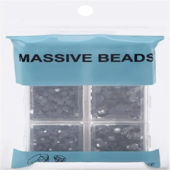 4000pcs Mixed Size Hot Fix Round Crystals Gems Glass Stones Hotfix Flat Back Rhinestones (Clear Crystal) {3}