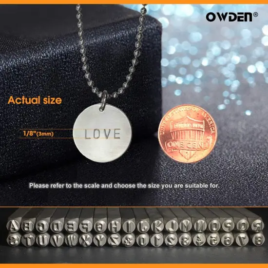 Professional 36Pcs. Steel Metal Stamping Tool Set,(1/8&rdquo;) 3mm,Steel Number and Letter Punch Set,Alloy Steel Made HRC 58-62 for Jewelry Craft Stamping. {5}