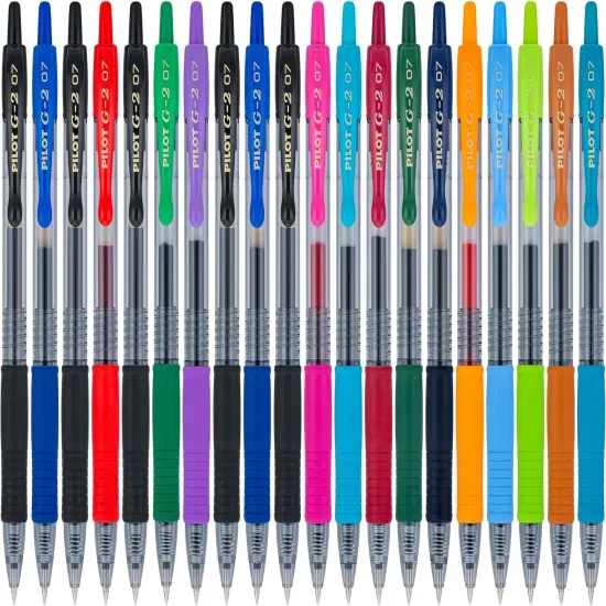 Premium Gel Roller Pens, Fine Point 0.7 mm, Assorted Colors, Pack of 20 {5}