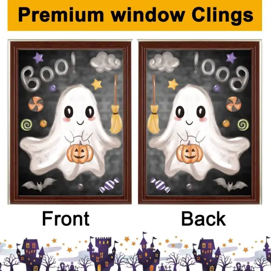6 Sheets Halloween Ghost Window Clings {4}