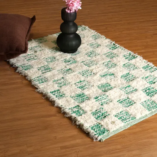 36" x 24" Fringed Cotton-Blend Scatter Rug &ndash; Soft, Durable Accent Mat with Handmade Look Black {7}