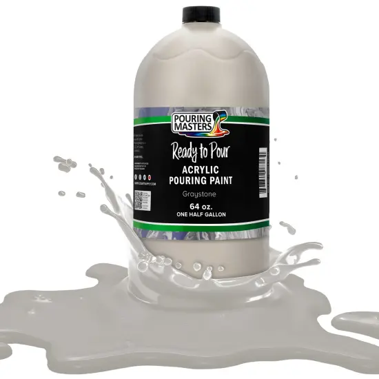 Pouring Masters Graystone Ready to Pour Acrylic Pouring Paint - Premium 64-Ounce Pre-Mixed Fluid Acrylic Paint - Fluid Art Supplies for Canvas, Wood, Paper, Tile & Rocks {1}
