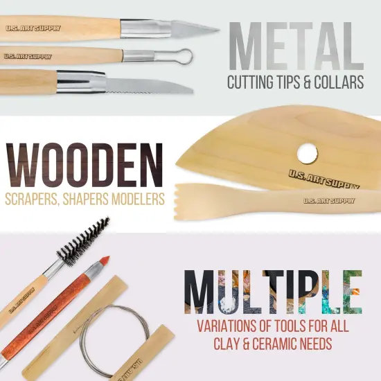 Pottery & Clay Tools Set (53-Piece) - Includes Pottery Tools, Canvas Case for Sculpting, Ceramics, and Easy Storage & Transport {3}