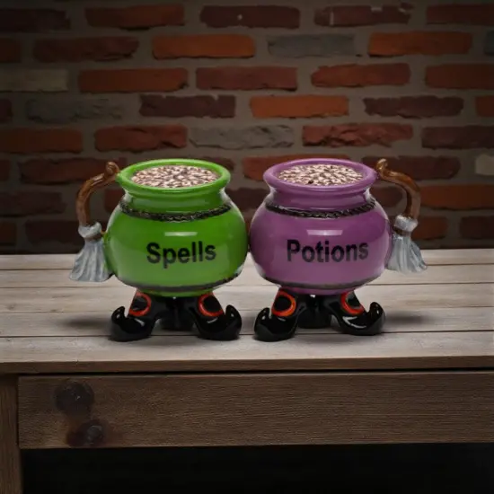 Ceramic Spells & Potions Pot Salt and Pepper Shakers, Kitchen Decor, Game Room Decor, Gift for Her {1}