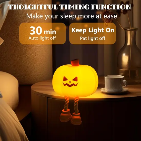 Cute LED Pumpkin Lamp with 3 Level Dimmable {2}