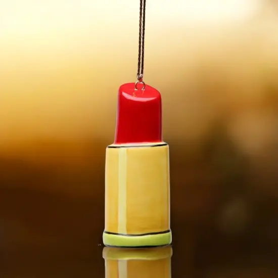 Ceramic Lipstick Ornament (Set Of 4), Christmas Tree Ornament, Gift for Makeup Artist {2}