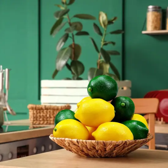 12 Pcs Fake Lemons Limes - (6 Green+6 Yellow) {3}