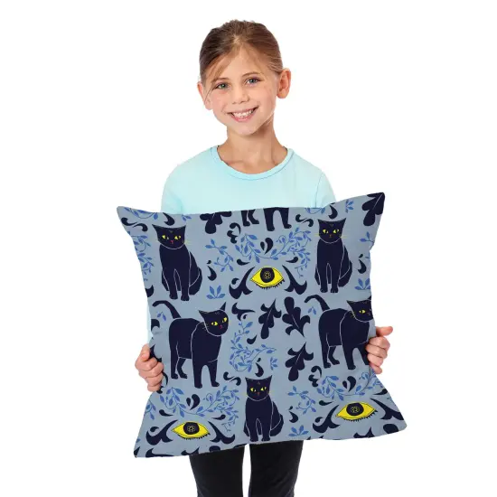 Halloween 18 Inch Throw Pillow Eyes and Cats {2}