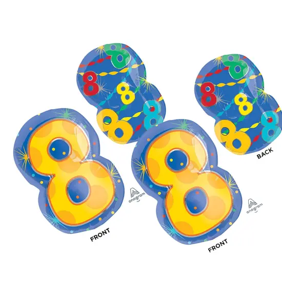 Number 8 Confetti Dots 20 Inch Foil Mylar Balloon {2}