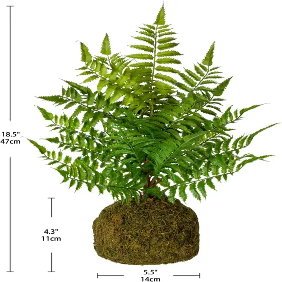 Fake Plants 18'' Tall Artificial Boston Fern Plant Realistic Faux Plants with Mossy Plant Bale, Ferns Artificial Plants Indoor Potted Plants Artificial Decor for Home Office Farmhouse Kitchen Bathroom {2}
