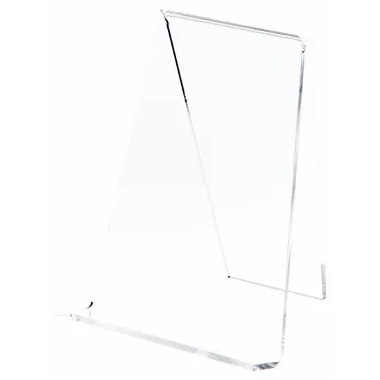 Plymor Clear Acrylic Book Easel with 1.125" Flat Ledge, 6" W x 5" D x 7.25" H {2}