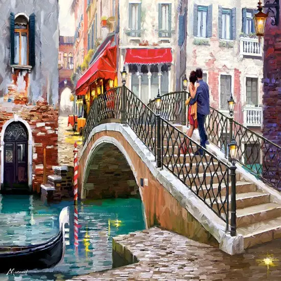 2000 Piece Jigsaw Puzzle, Venice Bridge, Venetian canals, Venice Italy Puzzle, Gondola Puzzle, Adult Puzzles, Castorland C-200559-2 {2}
