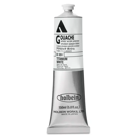 Holbein Acrylic Gouache &ndash; Titanium White, 150 ml tube {1}
