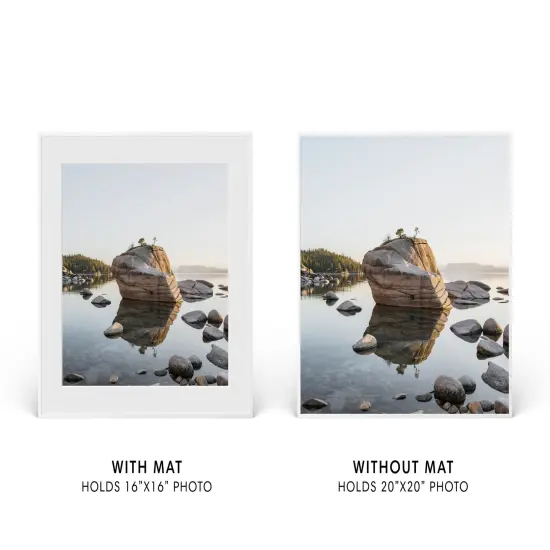 Haus and Hues Aluminum Glass and Matted Picture Frame White {4}