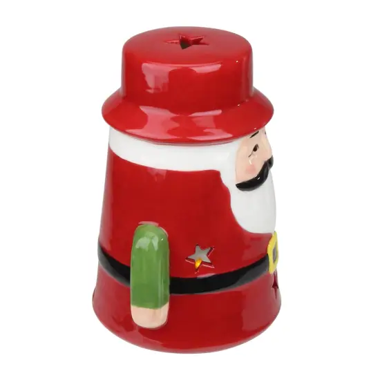 Northlight Ceramic Santa Christmas Gnome Tealight Candle Holder - 7.25" - Red {4}