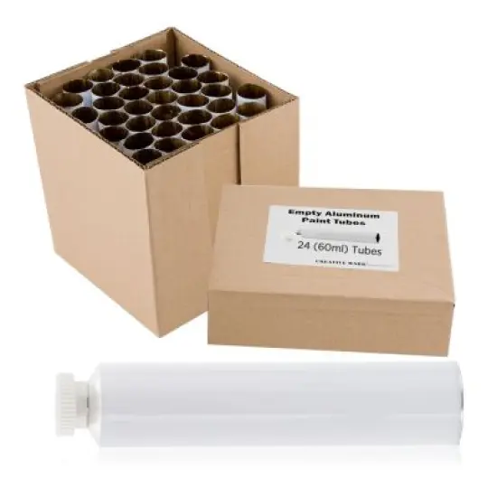 Creative Mark Empty Paint Tubes - Box of Empty Aluminum Paint Tubes & Caps,Easy-Open Caps, Easy to Crimp, Perfect for Storing Custom MixedAcrylics, Gouaches, Watercolors, Oils {1}