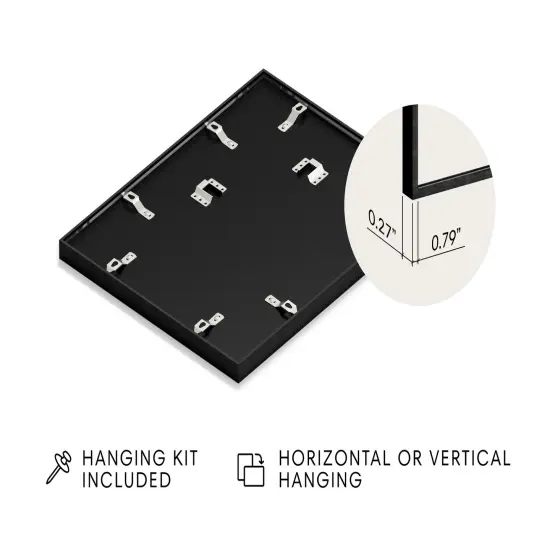 Haus and Hues Aluminum Glass and Matted Picture Frame Black {3}