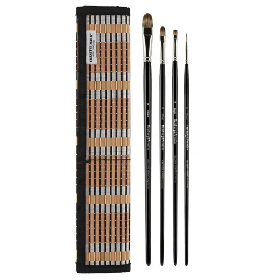 Creative Mark Hamburg Premiere Professional Oil Painting Brushes - Medium Asst Set of 5 Handmade Oil Paint Brushes w/ #14 Filbert - Natural & Synthetic Blend, Long Triple-Lacquered Birch Handle {1}